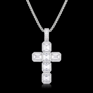 Iced Aaa Cz Rock Sugar Cross Pendant ZUU KING